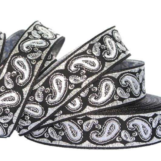 Galon Ruban Jacquard Tisse Bordeaux Et Or Métallique Eclat De