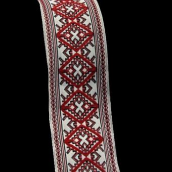 Galon ethnique Brodé Jacquard motif rouge