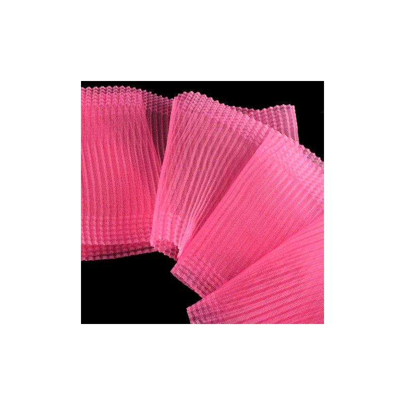 Ruban rose polyester plissé [10cm]