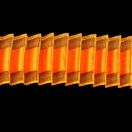 Ruban plisse satin orange avec bordure organza 2 cm