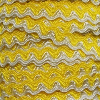 Ruban croquet bicouleur jaune et blanc 5 mm (envergure de 8 mm)