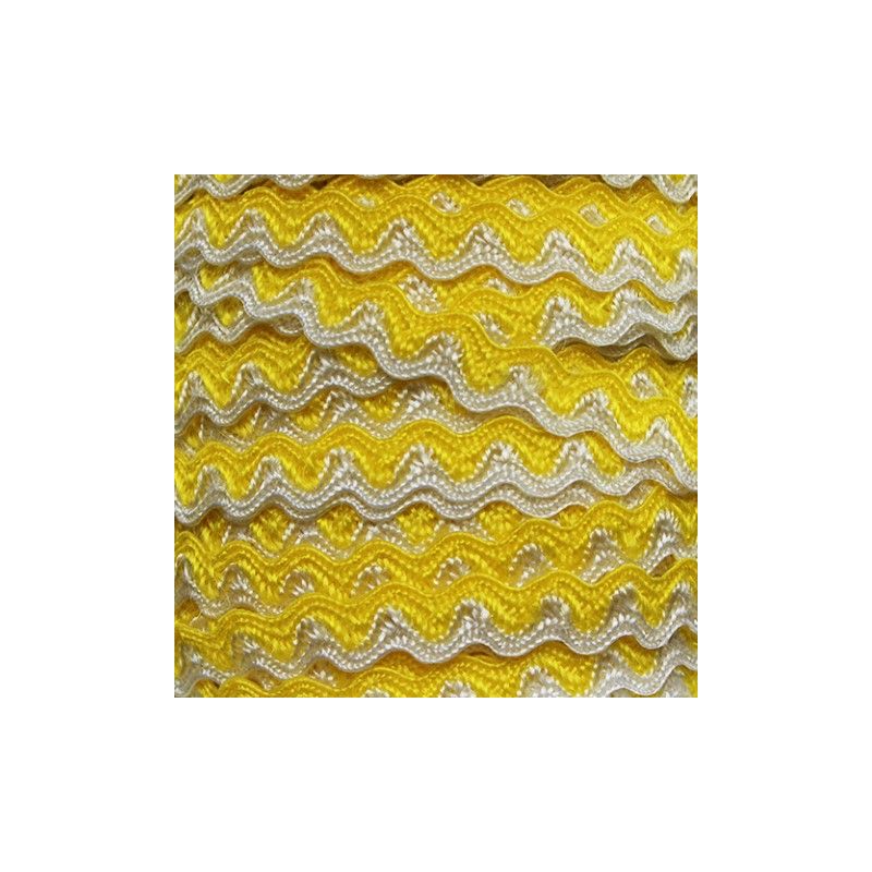 Ruban croquet bicouleur jaune et blanc 5 mm (envergure de 8 mm)