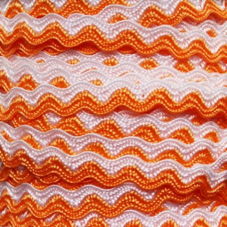 Ruban croquet bicouleur  orange et blanc 5 mm (envergure de 8 mm)