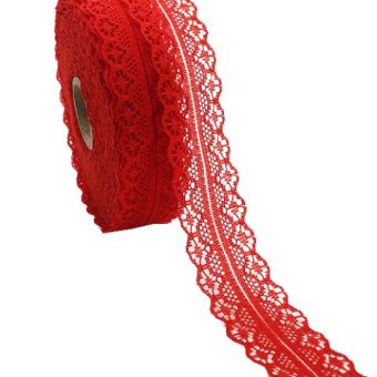 Ruban dentelle rouge [25mm]